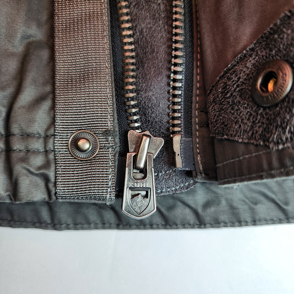 KÜHL Arktik 800 Fill Goose Down Vest Men's Medium Gray Waxed Outdoor - Picture 10 of 12